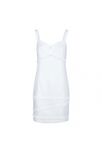 ROBE CHIC BLANCHE PETITS VOLANTS FRONCÉS CHARLOTTE