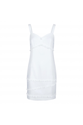 ROBE CHIC BLANCHE PETITS VOLANTS FRONCÉS CHARLOTTE