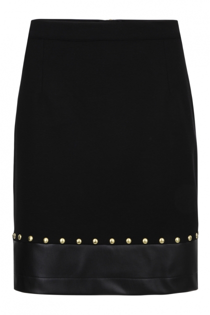 JUPE DROITE BIMATIERE NOIRE MODE FEMME HIVER CHIC ABBY