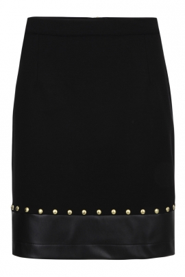 JUPE DROITE BIMATIERE NOIRE MODE FEMME HIVER CHIC ABBY
