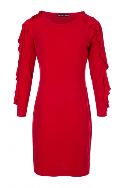 ROBE DROITE CHIC ROUGE STYLE VERSACE MODE HIVER KAREN