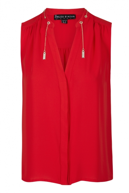 CHEMISIER FEMME CHIC FLUIDE AVEC CHAINETTE DORÉE MISTRAL