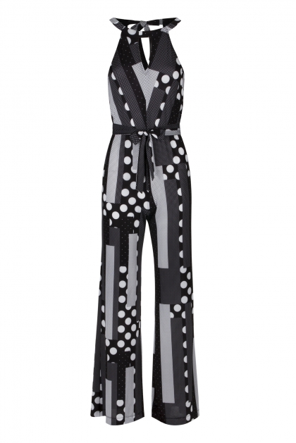 COMBINAISON ÉTÉ FEMME À POIS NOIR & BLANC RETRO PINA