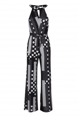 COMBINAISON ÉTÉ FEMME À POIS NOIR & BLANC RETRO PINA