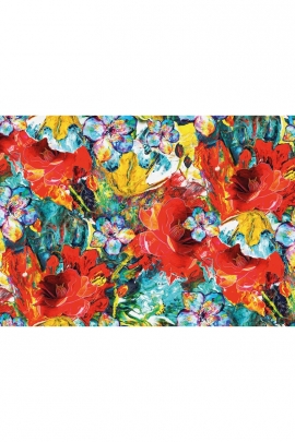 Robe été colorée double volants asymétriques Copala