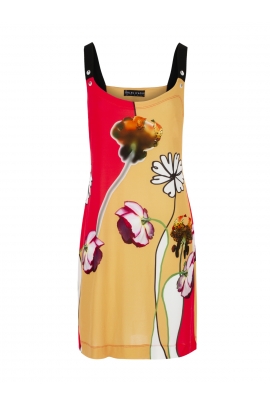 Robe été colorée bicolore motif fleur mode casual Mula