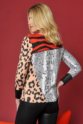 TSHIRT TRIO DÉTAIL ANIMAL TENDANCE MODE HIVER FEMME GIGI