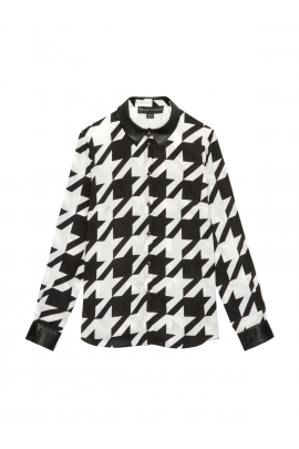CHEMISE FEMME PIED DE COQ CHIC NOIR BLANC HIVER CAMILLE