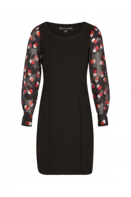 ROBE CEINTRÉE MANCHE VOILE IRISÉ MODE HIVER FEMME DAISY
