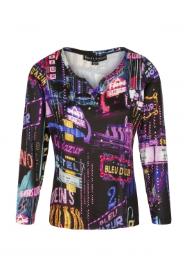 TSHIRT MANCHES LONGUE MOTIF LAS VEGAS MODE FEMME ENCORE