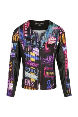 GILET ZIPPÉ BIMATIÈRE MOTIF LAS VEGAS HIVER FEMME SLS