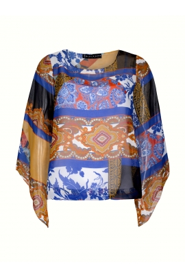 Blouse été femme 2 en 1 imprimée motif patchwork Antik