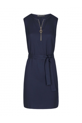 Robe été droite sans manche crêpe bleu marine Trinity