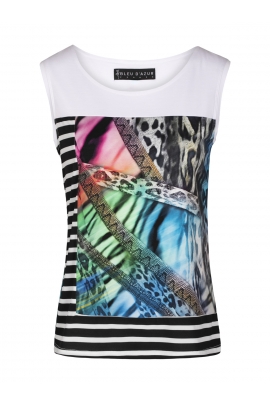 Débardeur femme casual chic imprimé rayure sauvage Taco