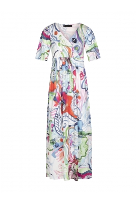 Robe été longue colorée cache coeur couleur pastel Joan