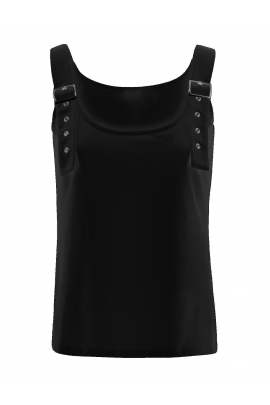 Débardeur été femme coton bretelle boucle Axel noir