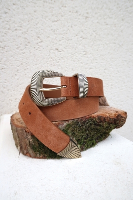 CEINTURE SERGIO CUIR CARAMEL