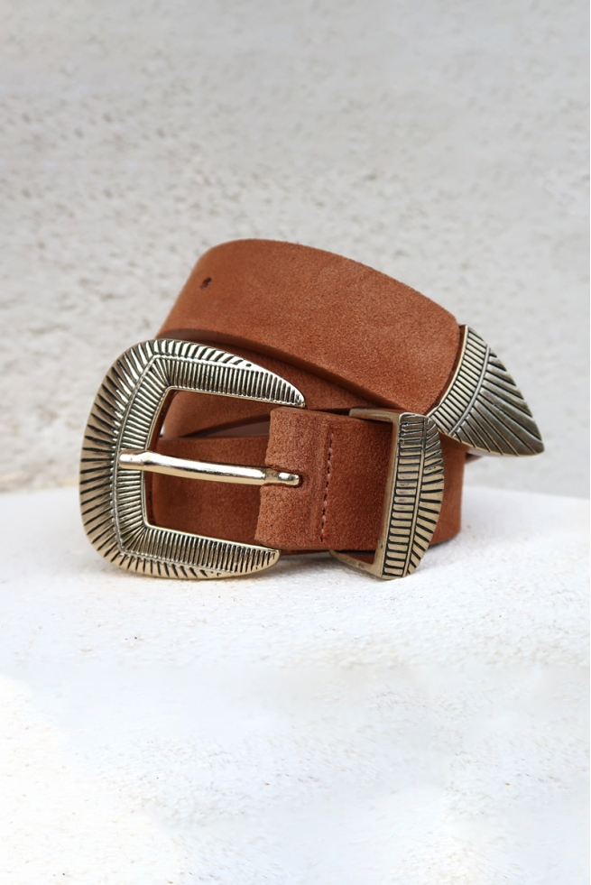 CEINTURE SERGIO CUIR CARAMEL