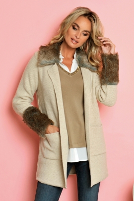 VESTE ANGELES BEIGE CHINÉ