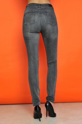 JEANS FEMME GRIS DÉLAVÉ STRETCH STREET BLEU D'AZUR