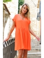 ROBE AMPLE CREPON VISCOSE CORAIL CARWEN