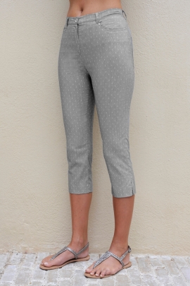 PANTACOURT GRIS MOUCHETE STRETCH TAILLE HAUTE DENVER