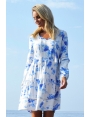 ROBE COUPE EMPIRE BOHÈME MOTIF FLEURI MYKONOS