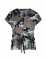 BLOUSE FEMME FLUIDE VISCOSE IMPRIME CAMOUFLAGE ET LUREX OFFICIER