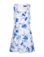 ROBE CHIC VOLANTÉE MOTIF FLEURI BLEU CORFOU