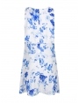 ROBE CHIC VOLANTÉE MOTIF FLEURI BLEU CORFOU