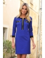 Robe droite milano bleu noir coupe sport chic Bradford