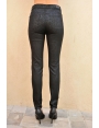 Pantalon stretch noir taille haute femme print serpent Nano BLEU D'AZUR