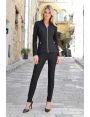 Pantalon noir galbant femme taille haute élastique Omega BLEU D'AZUR