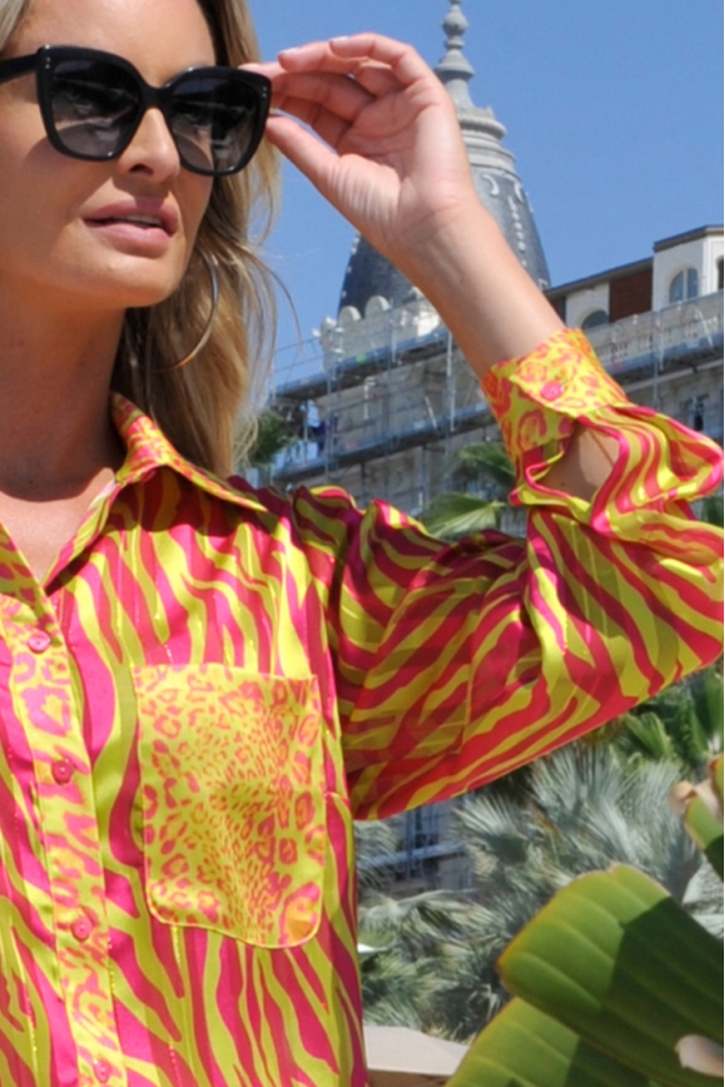 CHEMISE ÉTÉ COLORÉ TAPE A L'OEIL IMPRIMÉS TAJ BLEU D'AZUR