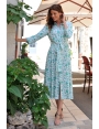 ROBE CHEMISE LONGUE BLANC VERT ROMANTIQUE CABOURG BLEU D'AZUR