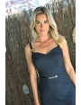 ROBE NOIR ÉTÉ CHIC COTON FIN CARLTON BLEU D'AZUR