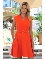 ROBE ÉTÉ COCKTAIL CHIC CROISETTE ORANGE BLEU D'AZUR