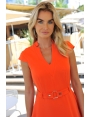 ROBE ÉTÉ COCKTAIL CHIC CROISETTE ORANGE BLEU D'AZUR