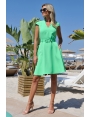 ROBE ÉTÉ CHIC COCKTAIL CROISETTE VERTE