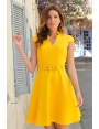 ROBE ÉTÉ CHIC COCKTAIL JAUNE SOLEIL CROISETTE BLEU D'AZUR