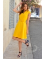 ROBE ÉTÉ CHIC COCKTAIL JAUNE SOLEIL CROISETTE BLEU D'AZUR