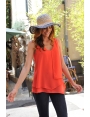 TOP ÉTÉ HABILLÉ FEMME VOILE FLUIDE CHIC ROUGE PRADO BLEU D'AZUR