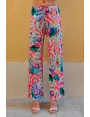 PANTALON ÉTÉ FEMME FLEURS HAWAI CHIC FLEURI NAPALI BLEU D'AZUR