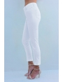 JEANS 7/8 COTON BLANC CHIC ÉTÉ SLIM RUSSELL BLANC BLEU D'AZUR