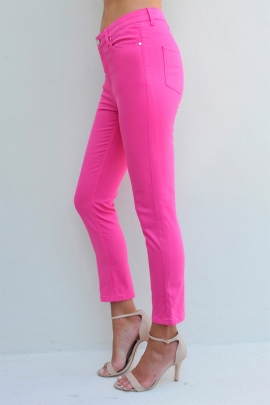 JEANS 7/8 RUSSELL FUCHSIA CHIC FLASH ÉTÉ CANNES BLEU D'AZUR