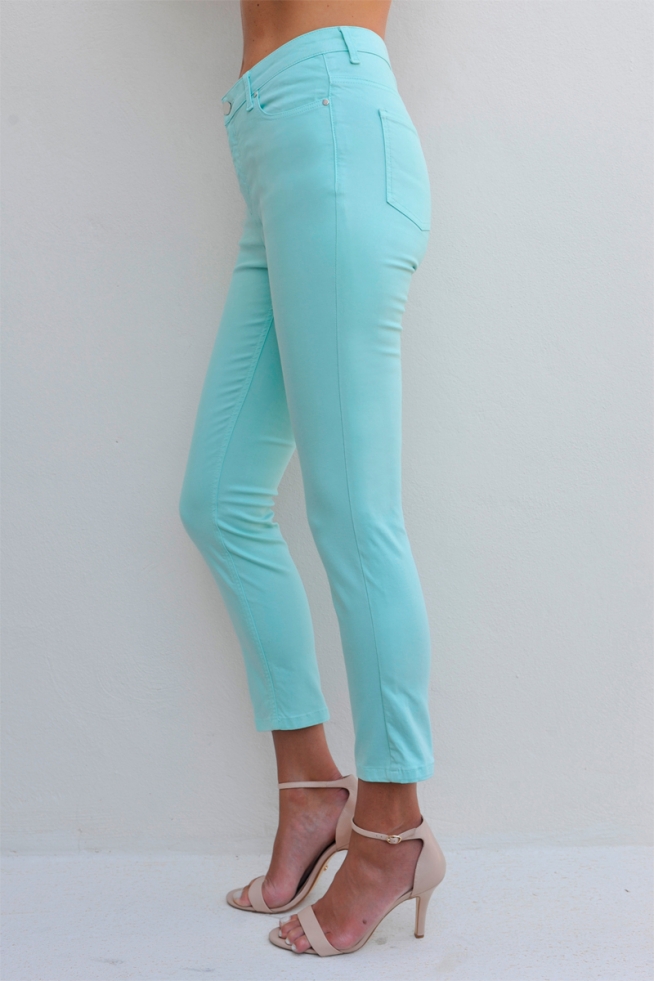 JEANS COTON STRETCH 7/8 FEMME RUSSELL BLEU CIEL BLEU D'AZUR