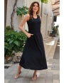 ROBE LONGUE CHIC JERSEY NOIR LOKA BLEU D'AZUR