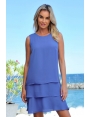 ROBE FEMME SANS MANCHE VOILE BLEU MAUVE VOLANTS MARTINEZ BLEU D'AZUR