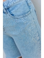 SHORT JEANS FEMME BLEU DÉLAVÉ FRANGES STRASS CHIC STEPHANIE BLEU D'AZUR