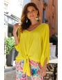 BLOUSE JAUNE FEMME MANCHE VOILE VISCOSE TREDICI BLEU D'AZUR